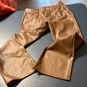 New. Never worn. Size 6. Brown pleather flare pants